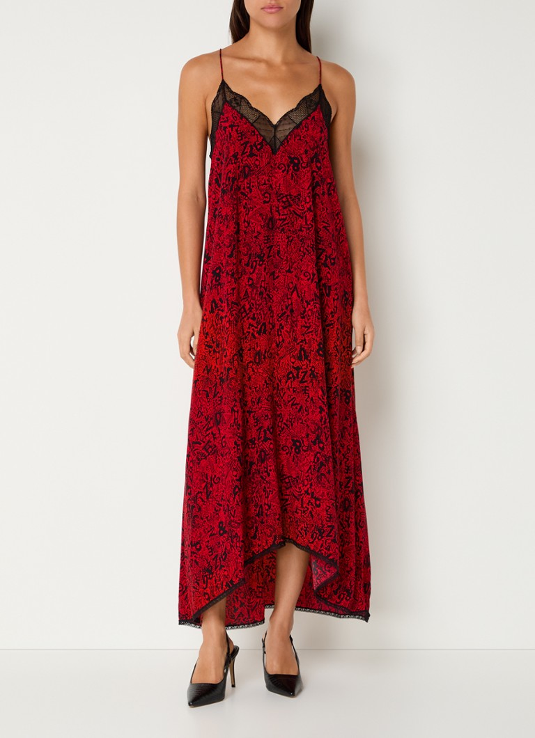 Rochie midi Risty de la Zadig&Voltaire, cu detalii de dantelă.