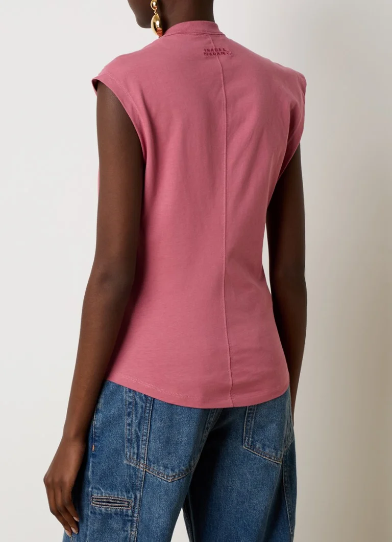 T-shirt Isabel Marant Nayda in cotone biologico con scollo asimmetrico