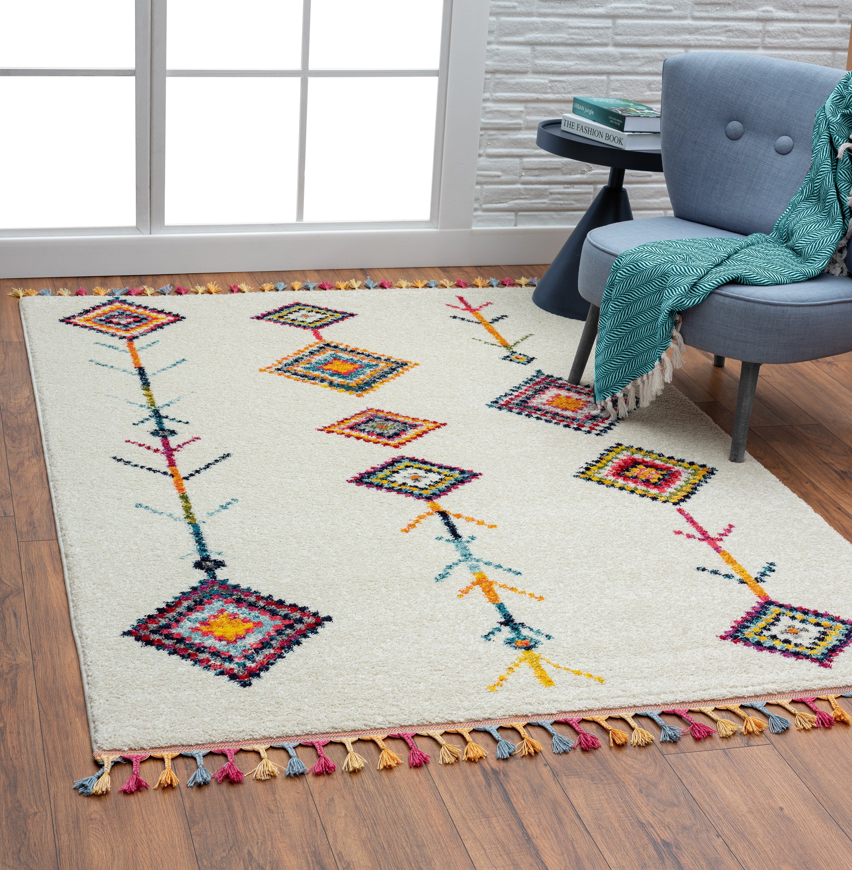 Orientteppich MARAKESH 2471C, TEPPIA, rechteckig, Höhe: 20 mm, Kurzflor Teppich Wohnzimmerteppich Bunt läufer Flur