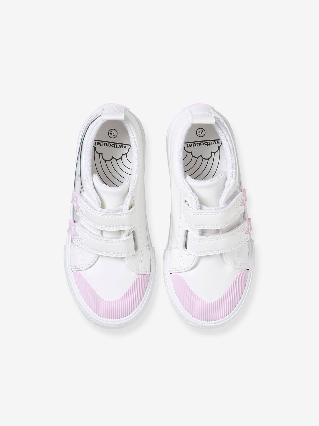 Baskets scratchées fille collection maternelle blanc
