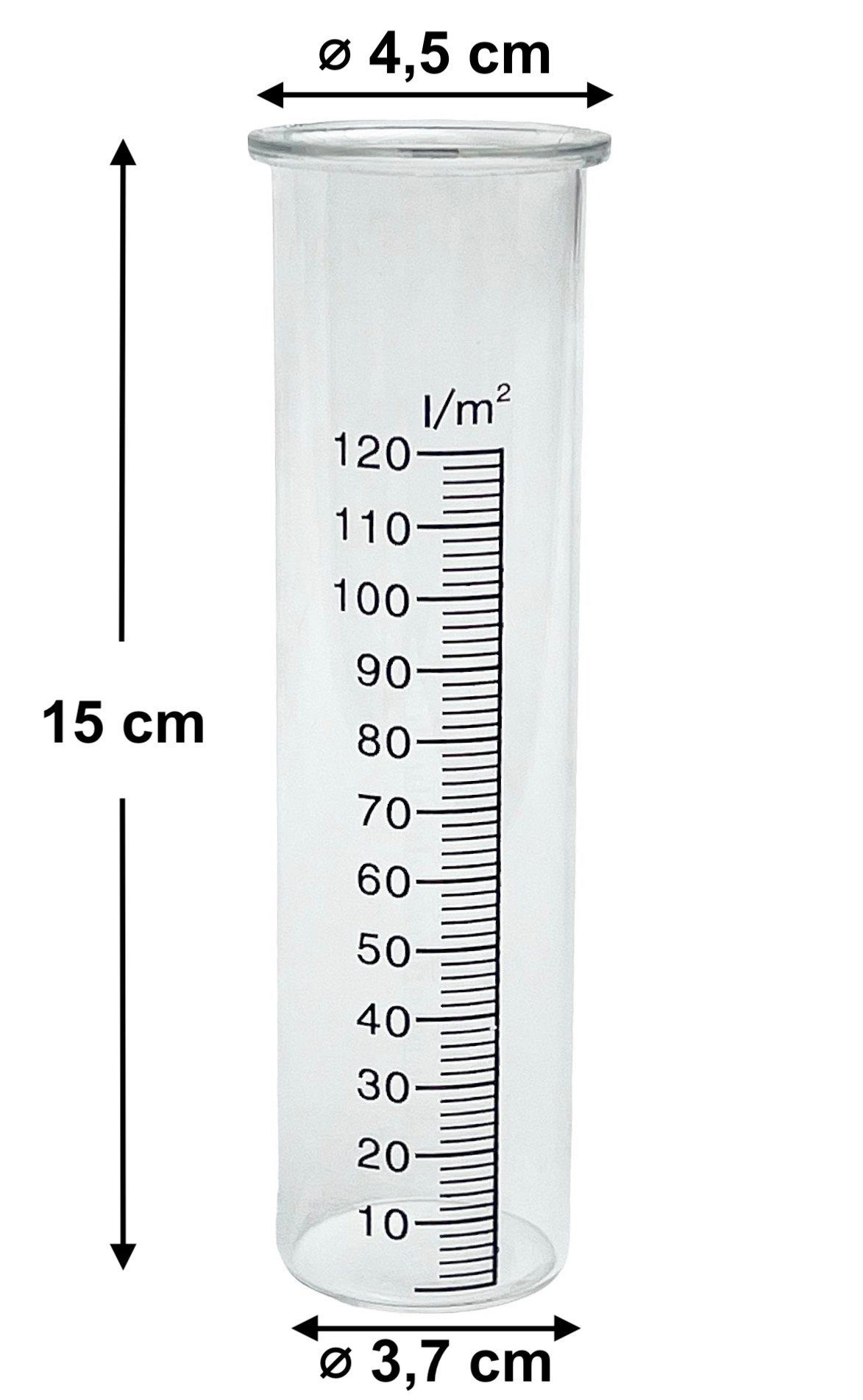 DanDiBo Regenmesser Glas 15 cm 85643 - Ersatzglas für Niederschlagsmesser Regenmesser