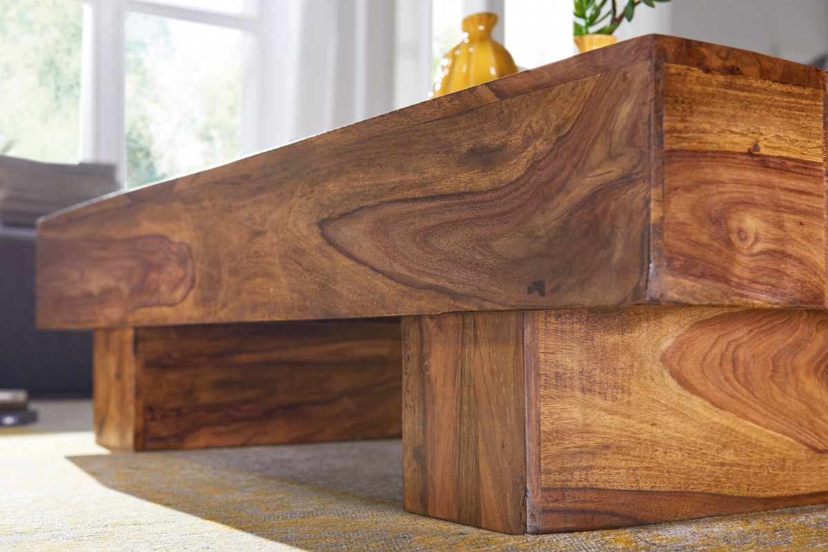 Wohnling Sheesham Couchtisch Massiv 120 x 45 x 30 cm Massivholz