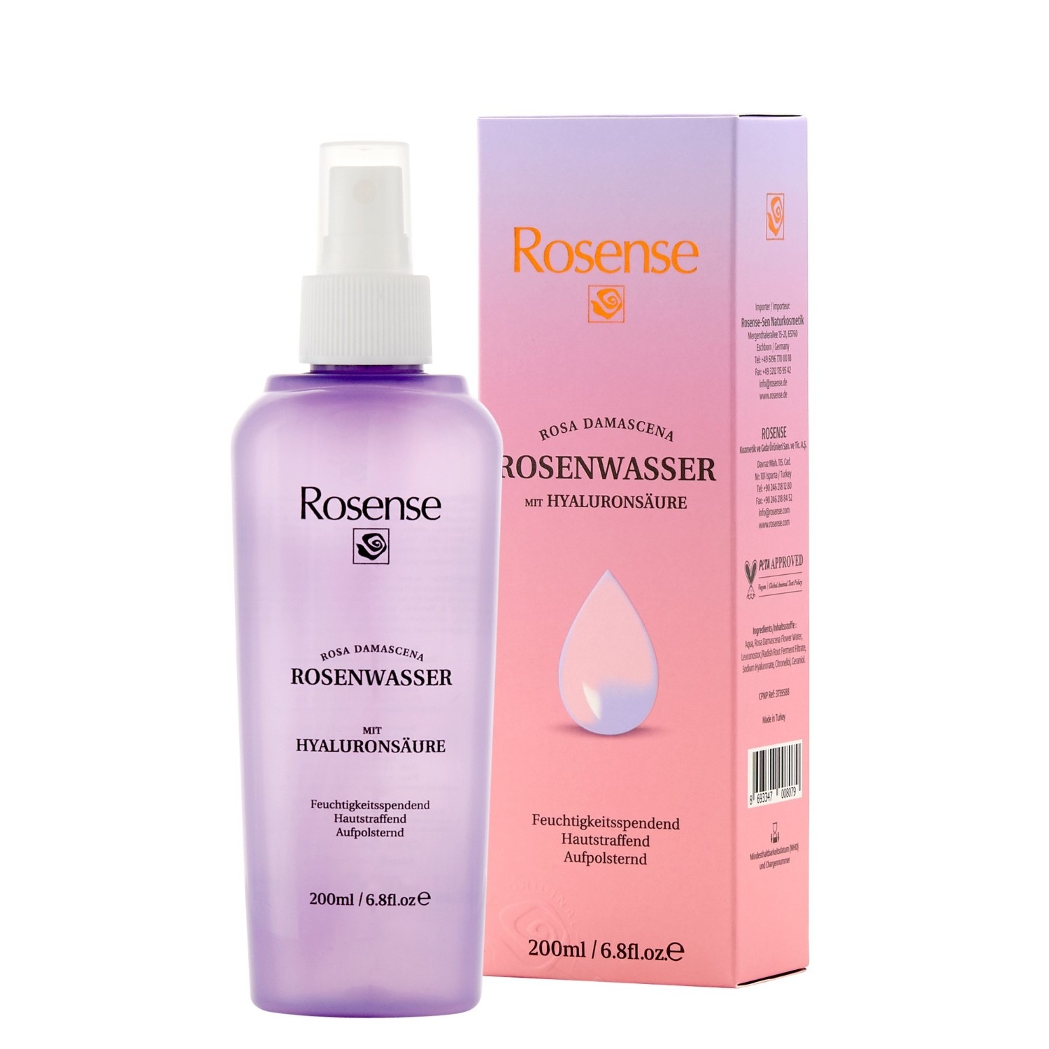 Rosenwasser mit Hyaluronsäure