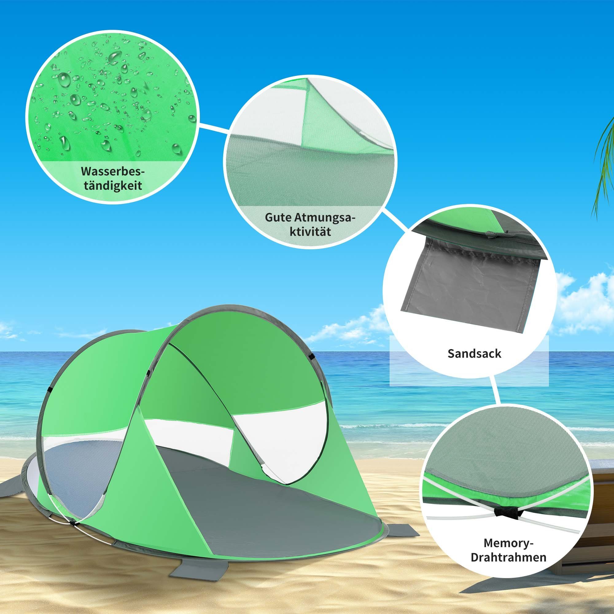 Duhome Strandmuschel, Strandmuschel Pop Up Strandzelt Wetter- und Sichtschutz Polyester Zelt