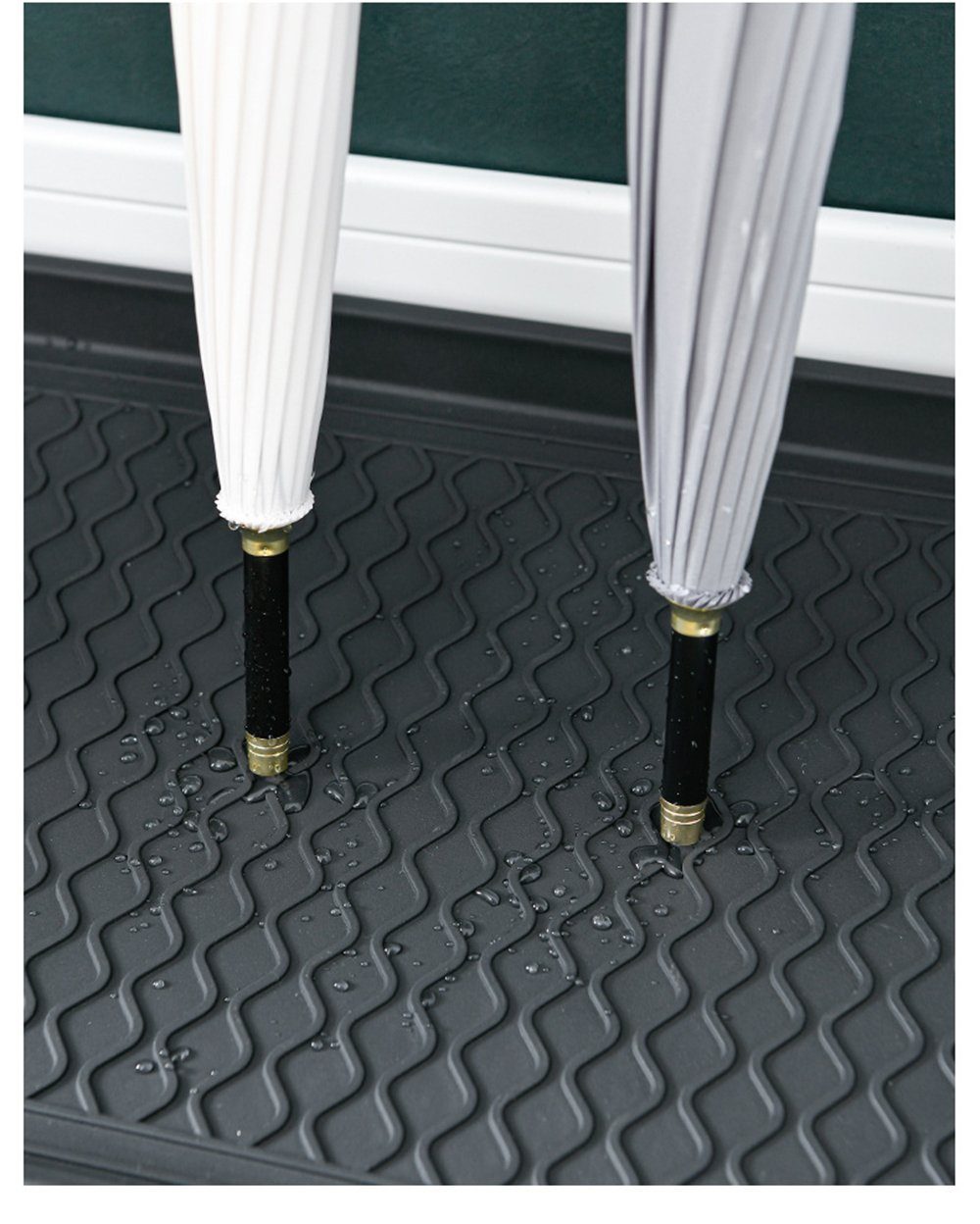 SCOHOME Schuhabtropfschale Schuhtablett Schuhabtropfschale (2-tlg., mit erhöhtem Rand 3.1 x 60 x 40 cm, schwarz), Schuhablage Schuhwanne Schuhbrett Schuhmatte