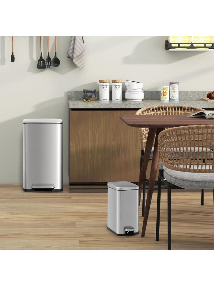 COSTWAY Mülleimer 2er Set 40L 6L in Silber günstig kaufen onesize