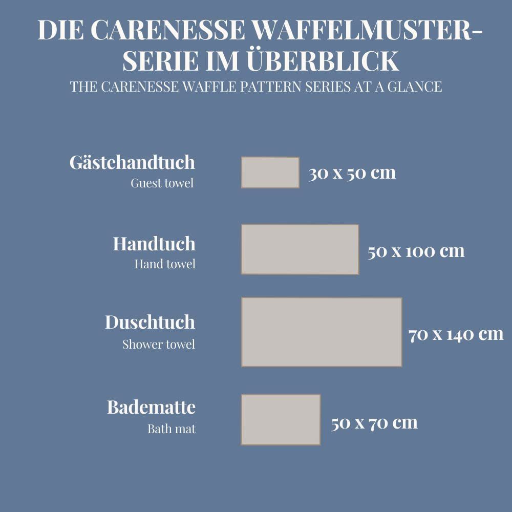 Carenesse Gästehandtücher 30 x 50 cm grau, 6-er Pack, Gästehandtücher Set Waffelmuster & Bordüre, Baumwolle, 100% Baumwolle Frottee Gästetücher fusselfrei & saugstark