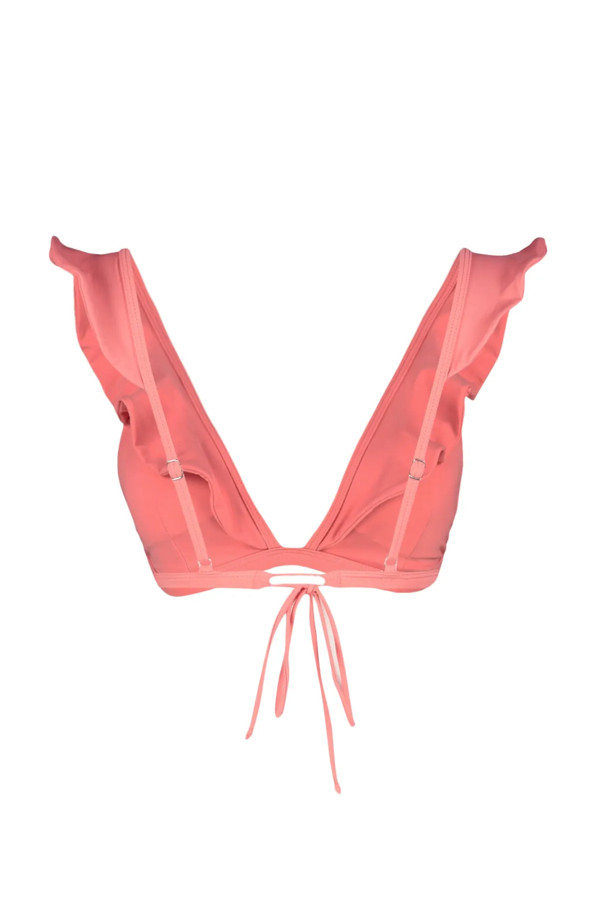 Trendyol Collection  Rosafarbenes Triangel-Bikinioberteil mit Volant TBESS22BU0023