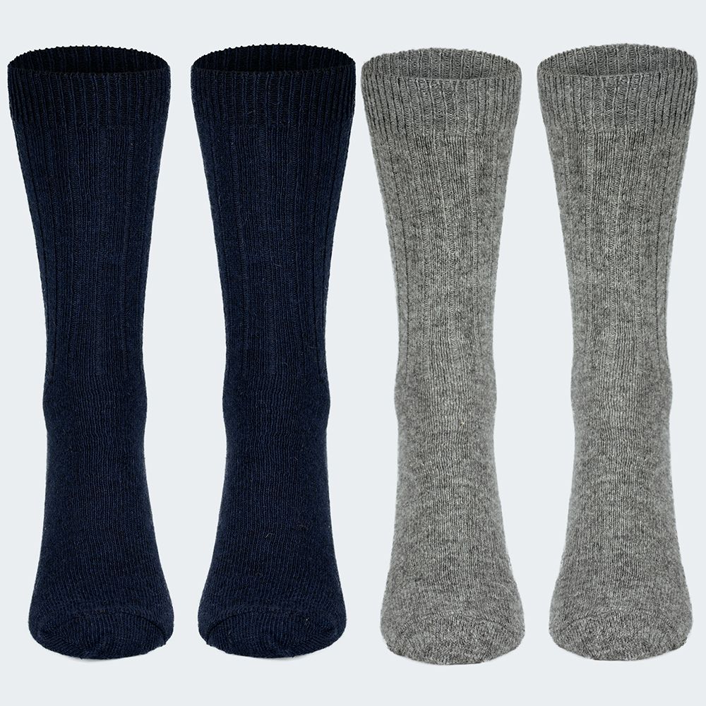 Black Snake Blue/Grey 2-pack Alpaka Schafwollsocken