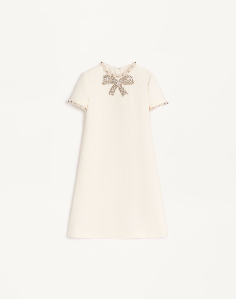 Kort Broderet Crepe Couture Kjole