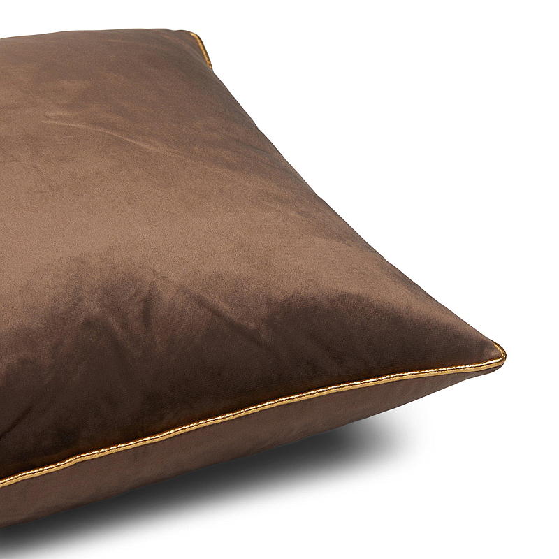 Home Putetrekk 45x45 cm brun m/gullkant