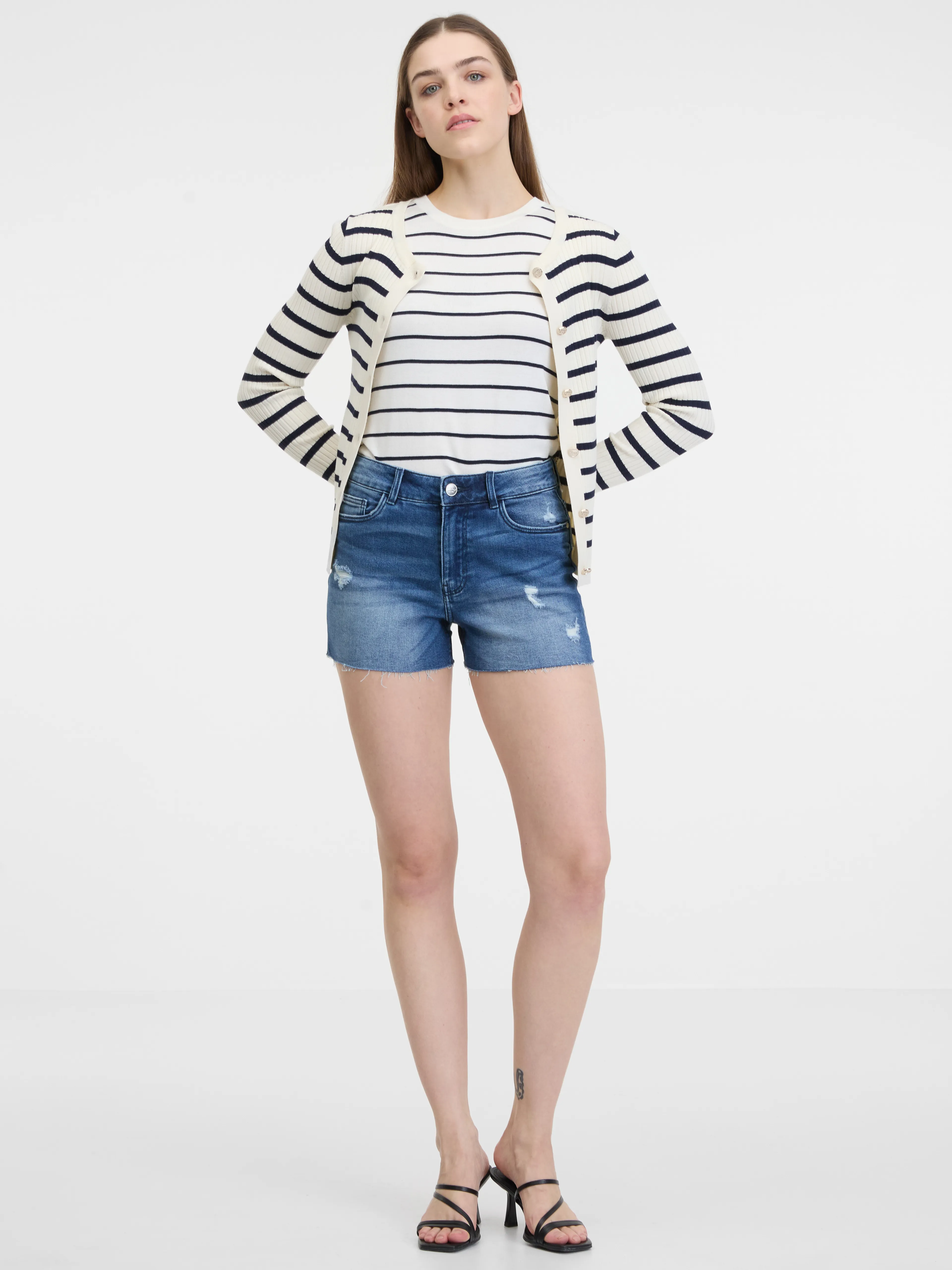 Dunkelblaue Damen-Denim-Shorts ORSAY