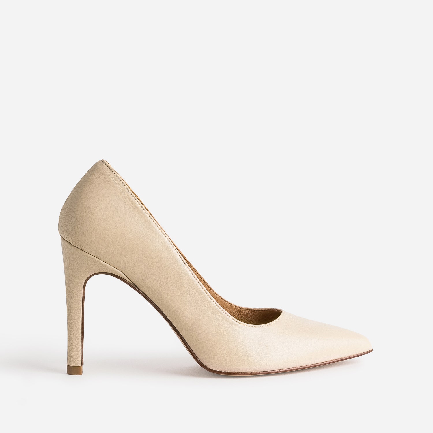 Stiletto TEXTO beige en cuir