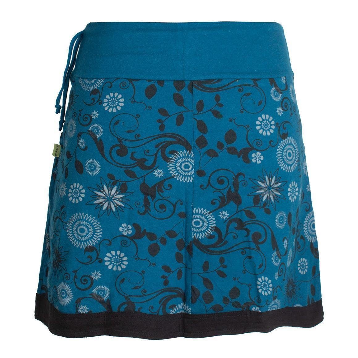 Vishes A-Linien-Rock Lagenlook Blumen-Rock mit Mandalas Tribals Druck Cacheur, Goa, Hippie, Boho Style