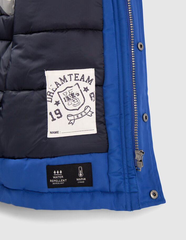 Parka bleu électrique détails matelassés garçon