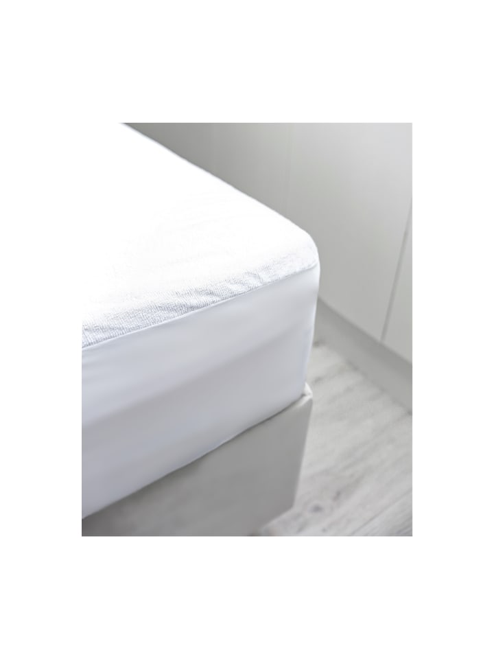 COFI 1453 Matratzenschoner 100x200cm mit   25 cm Rundumgummizug Matratzenauflage in Weiß günstig kaufen