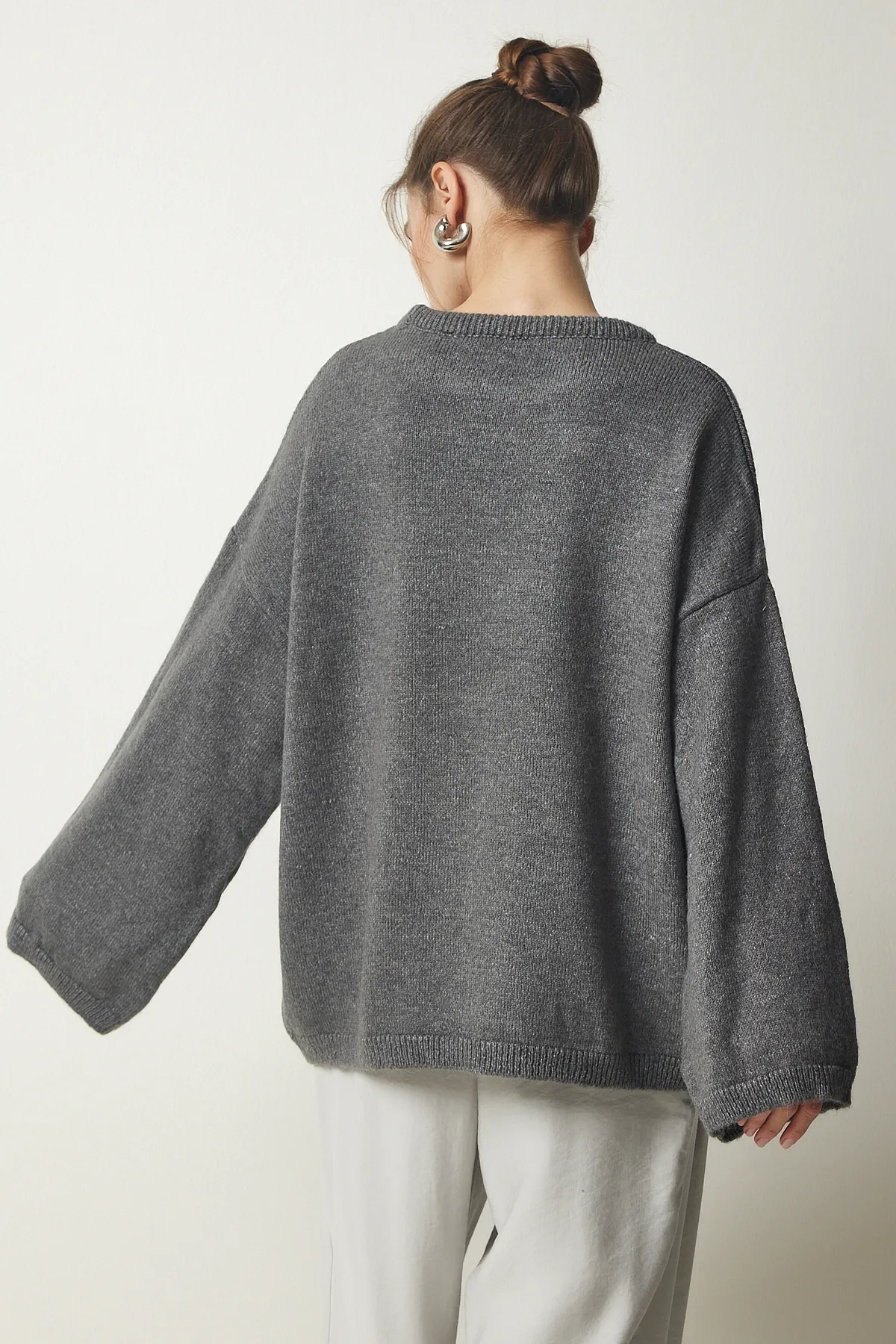 Happiness İstanbul  Pullover - Grau - Regular Fit