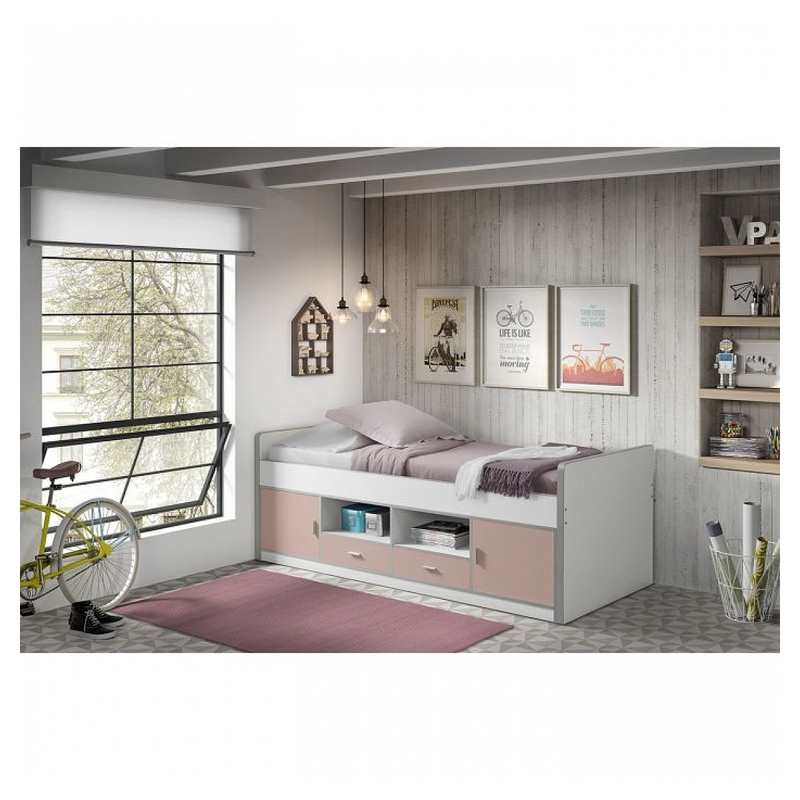 Lit 90x200cm Bonny rose clair