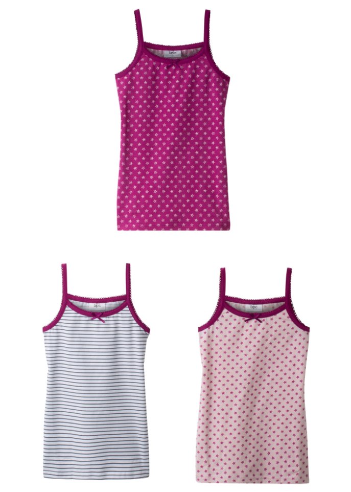 Mädchen Unterhemd (3er-Pack) Bio-Baumwolle