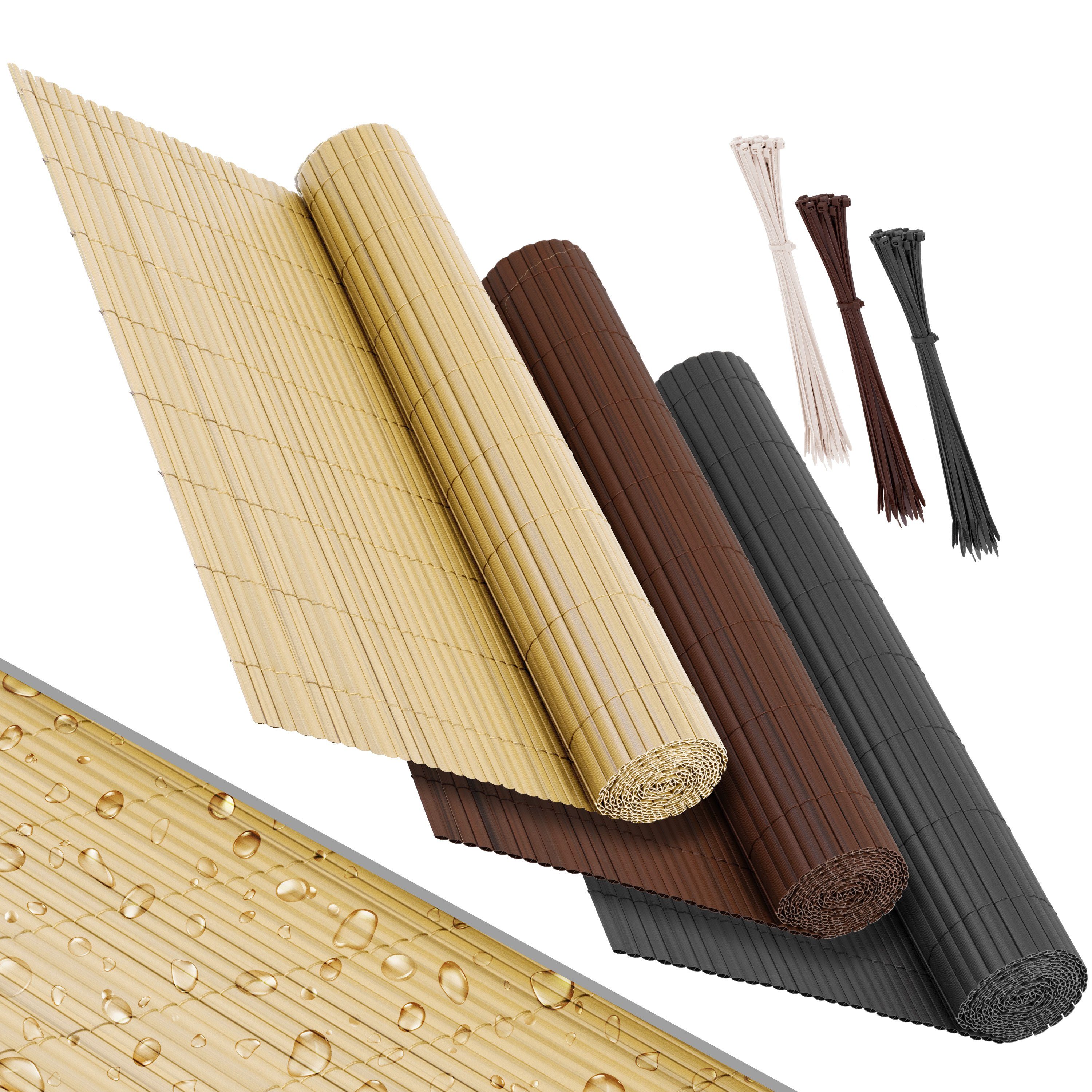 KESSER Sichtschutzstreifen, PVC Sichtschutzmatte Balkonverkleidung Windschutz Sichtschutzzaun