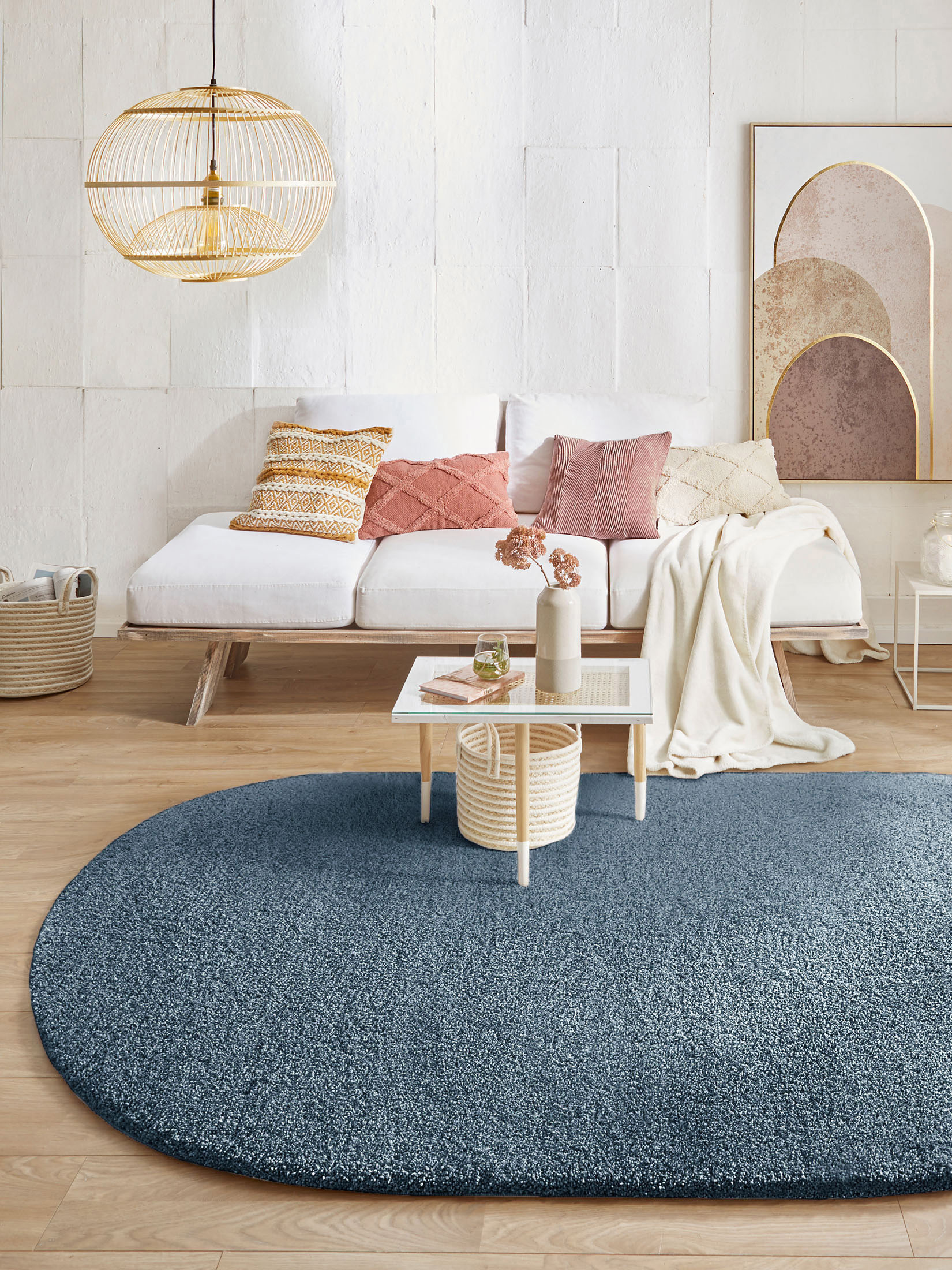 Lounge Hochflor-Teppich, Royalblau