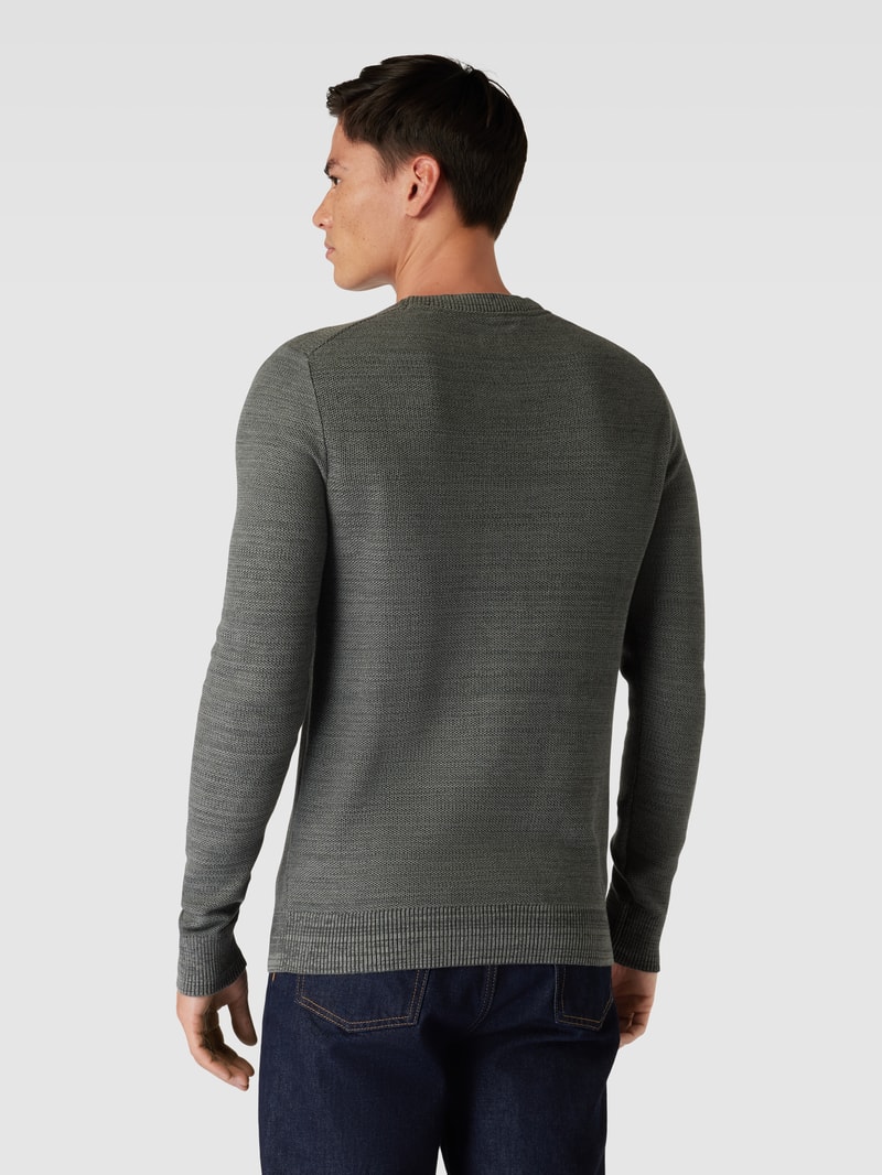 Strickpullover in melierter Optik in anthrazit meliert