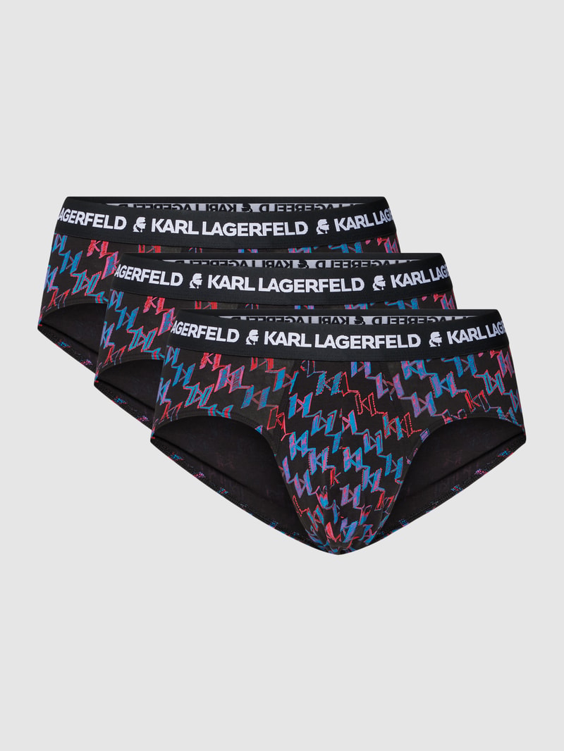 Slip mit Allover-Muster Modell 'MONOGRAM' in royalblau