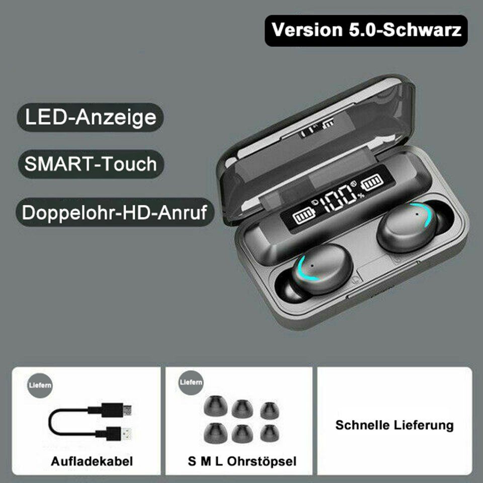 MOOHO True Wireless In-Ear-Kopfhörer mit LED Anzeige Bluetooth-Kopfhörer (Immersiver HiFi Earbuds, Siri, Voice Assistant, Rauschunterdrückung, Bluetooth, Kabellos Ohrhörer)