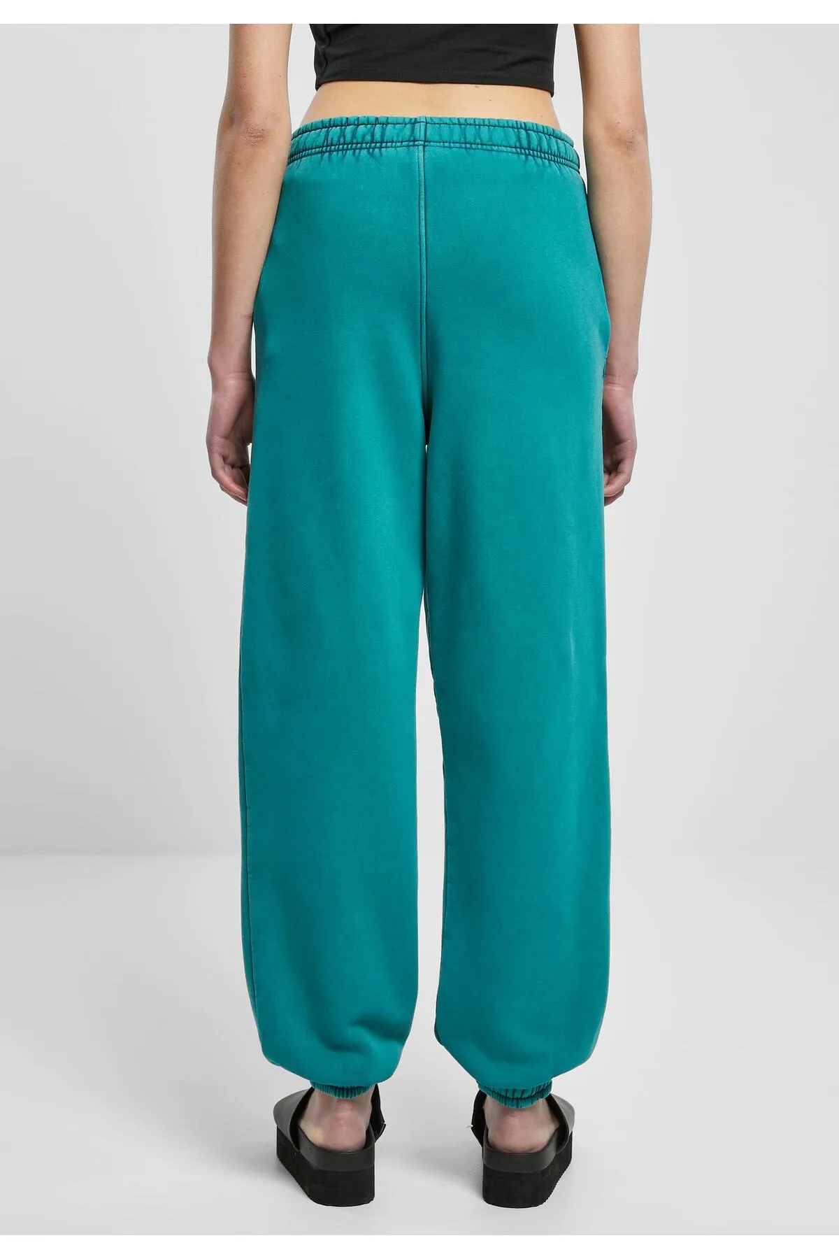 Urban Classics  Damen Sweatpants mit hoher Taille und Stonewashed-Effekt