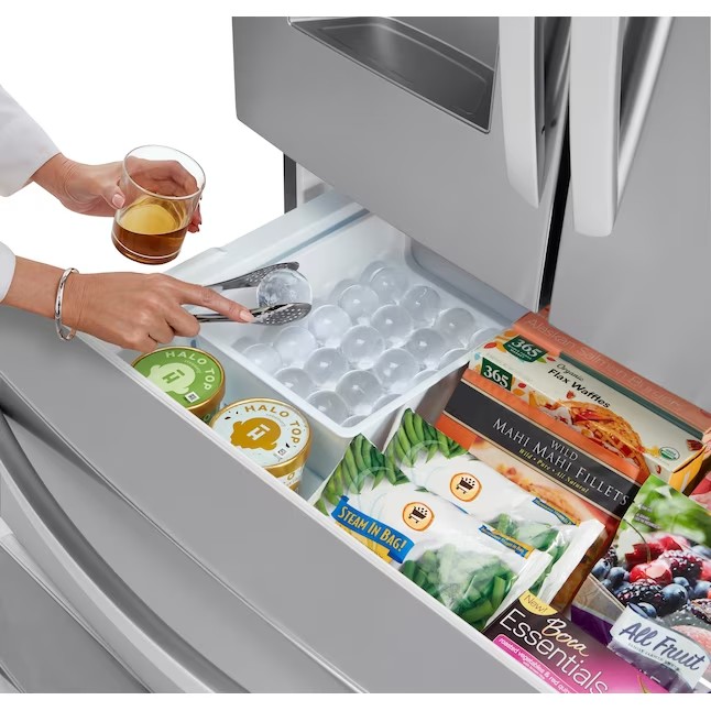 LG Craft Ice Smart WiFi Enabled 27.8-cu ft 4-Door Smart French Door Refrigerator with Dual Ice Maker (Fingerprint Resistant) ENERGY STAR