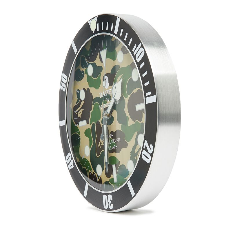 A Bathing Ape Abc Camo Bapex Wall Clock green