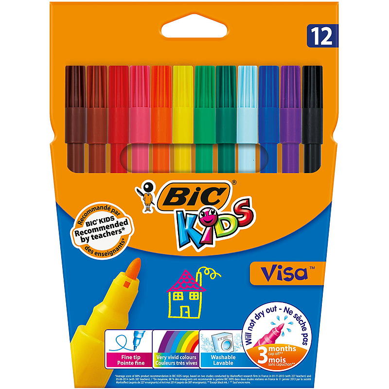 BIC Tusj 12-pk Kids Visa Colour 880 BIC