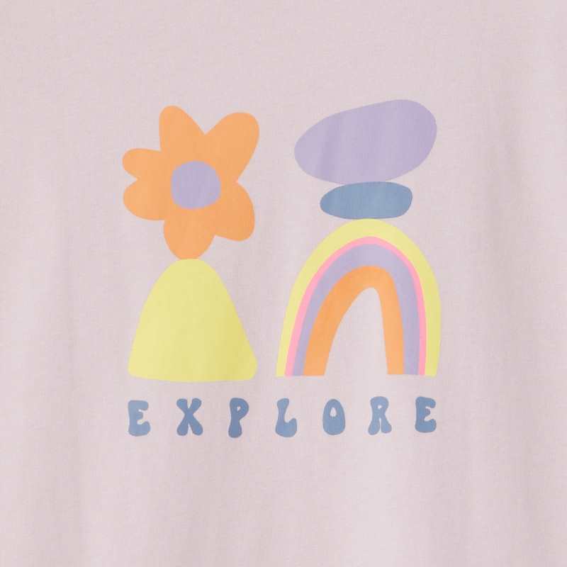 T-shirt violine fille en coton biologique violet Catimini