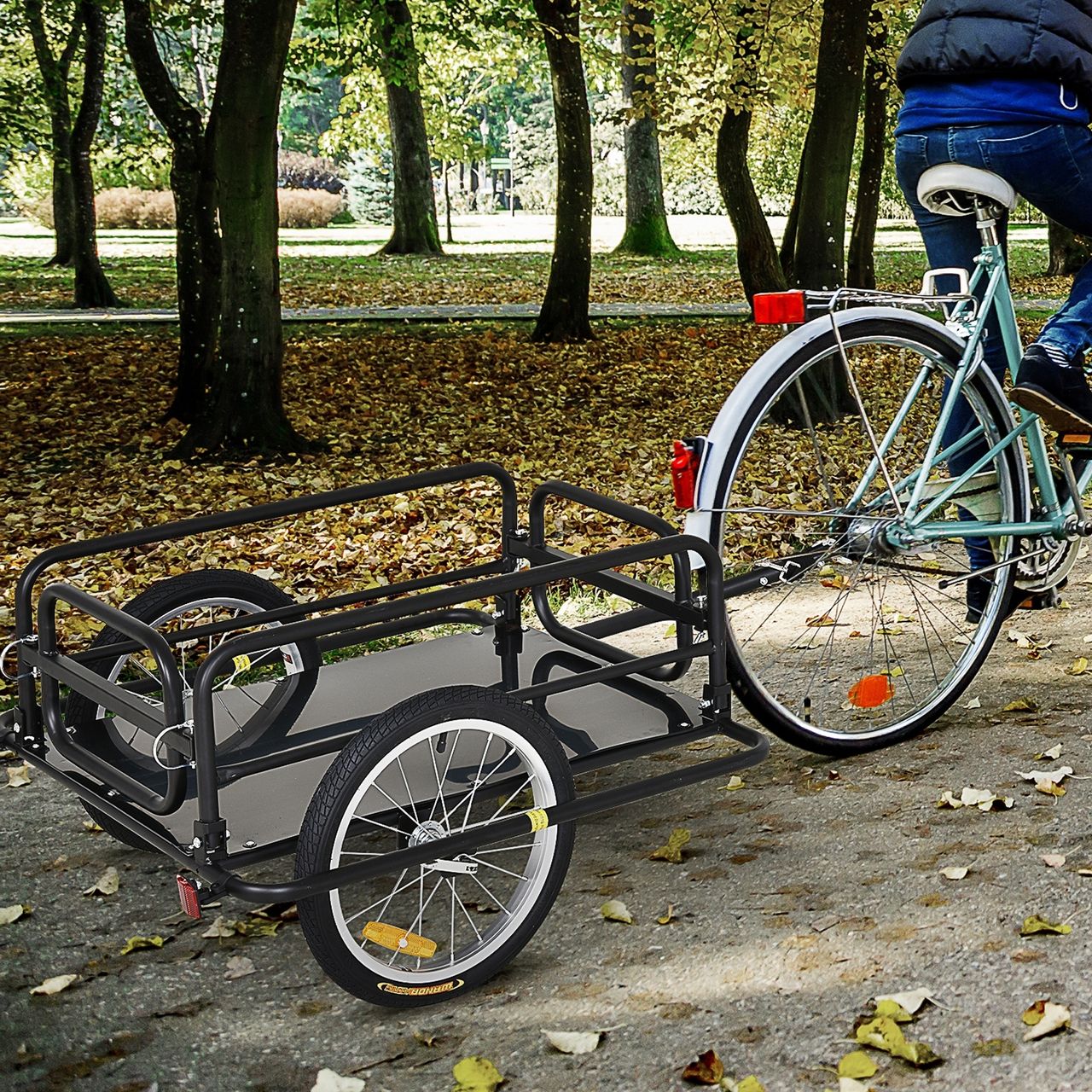 HOMCOM Fahrradanhänger Lastenanhänger für Fahrrad 40kg Belastbarkeit