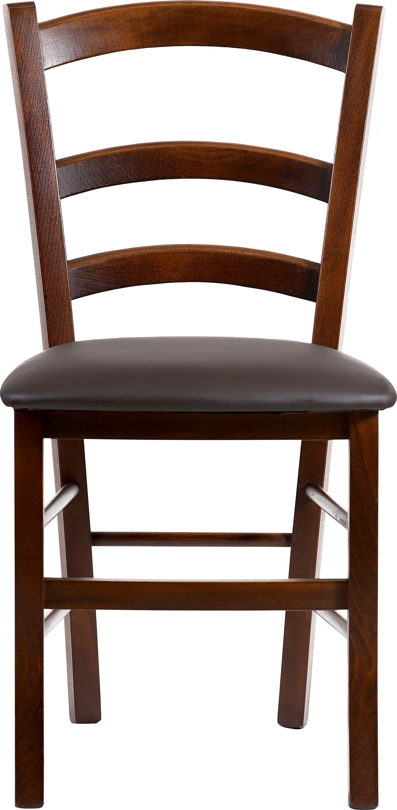 Home affaire 4-Fußstuhl Super Paesana (Set, 2 St), Buche Massivholz mit Kunstlederbezug