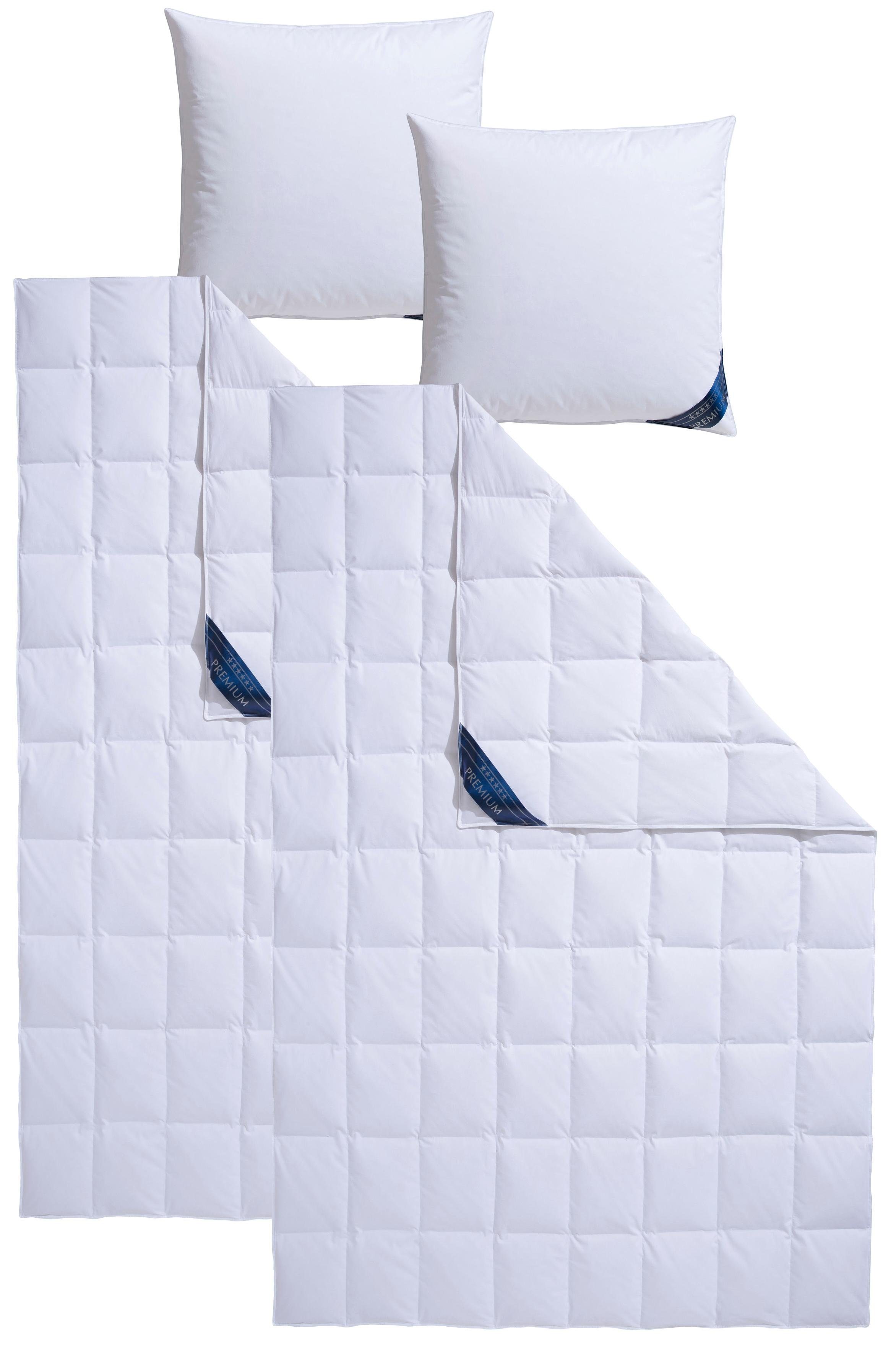 Gänsedaunenbettdecke + Kopfkissen, Bella, Bettwaren-Set in 135x200 oder 155x220 cm, Sommer oder Winter, Otto Keller, Füllung: Bettdecke: 90% Daunen, 10% Federn, Kopfkissen: 70% Federn, 30% Daunen, Bezug: 100% Baumwolle, Reines Naturprodukt