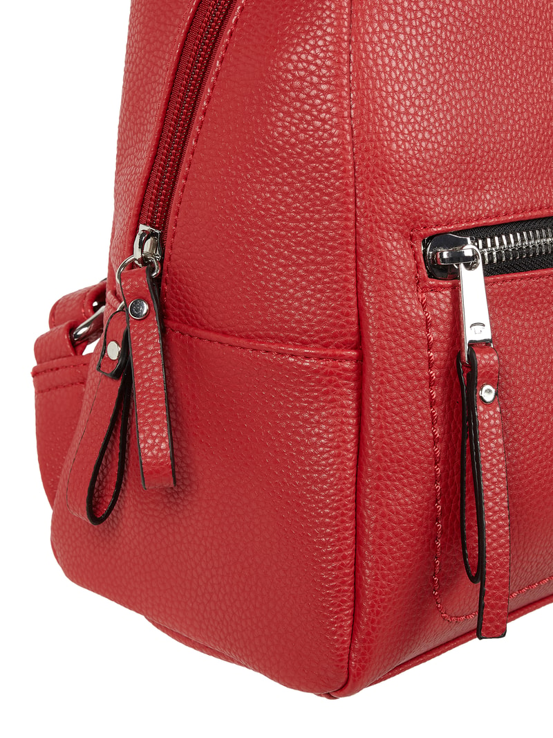 Rucksack in Leder-Optik in rot