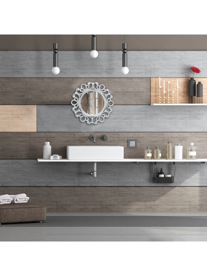 relaxdays Wandspiegel in Silber - Ø 50 cm günstig kaufen onesize