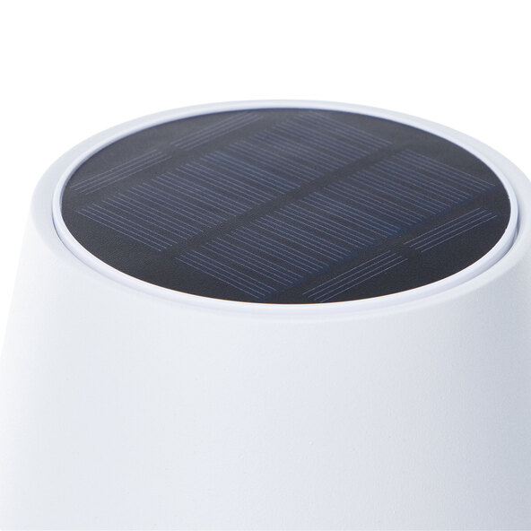 LED-Outdoor-Tischleuchte Picco, Akku + Solar, weiß