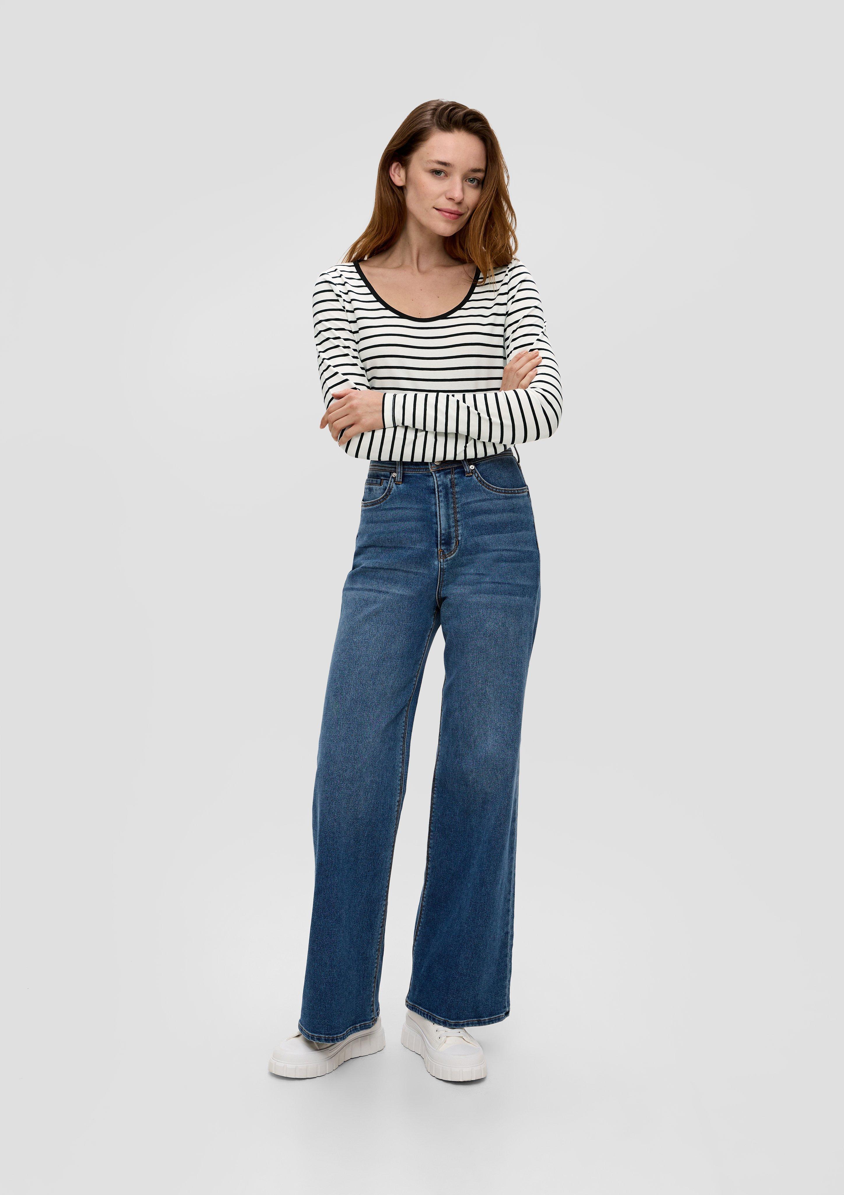 Langarmshirt mit tiefem Rundhalsausschnitt  2141909-99G2