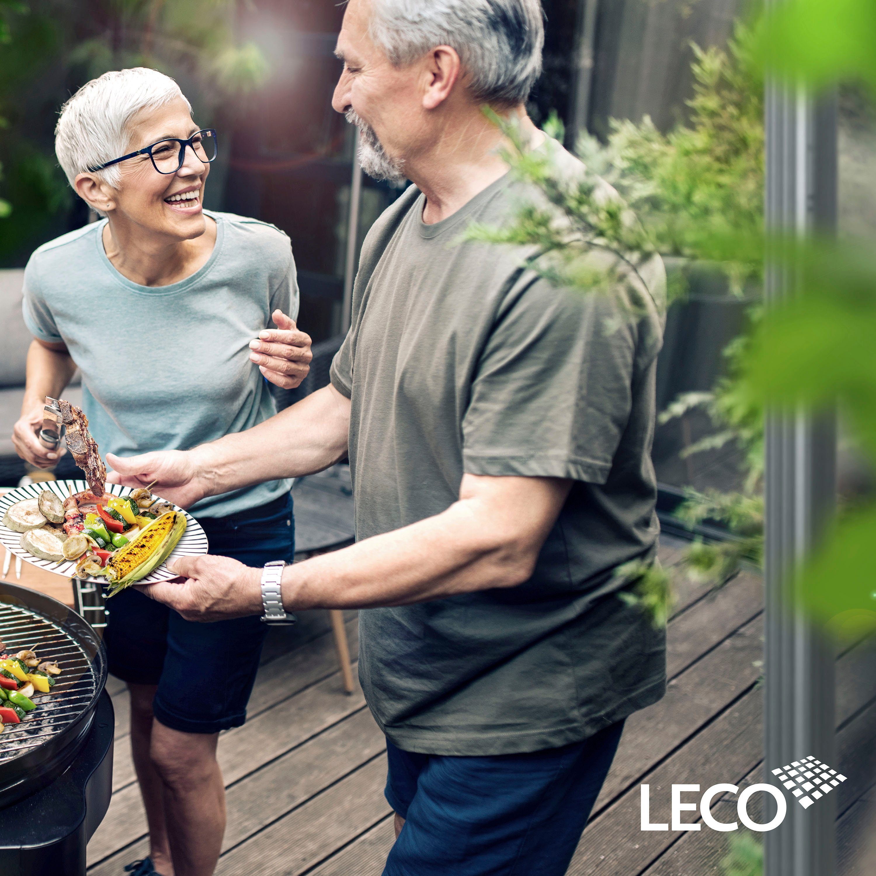 Leco Grillpavillon Profi, anthrazit mit Polycarbonat-Dach