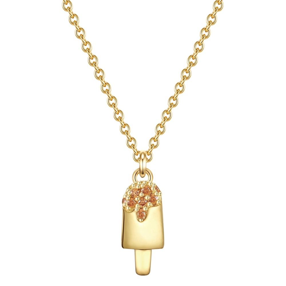 Glanzstücke München Collier en argent Popsicle Argent sterling Oxyde de zirconium (CZ) en Or jaune collier