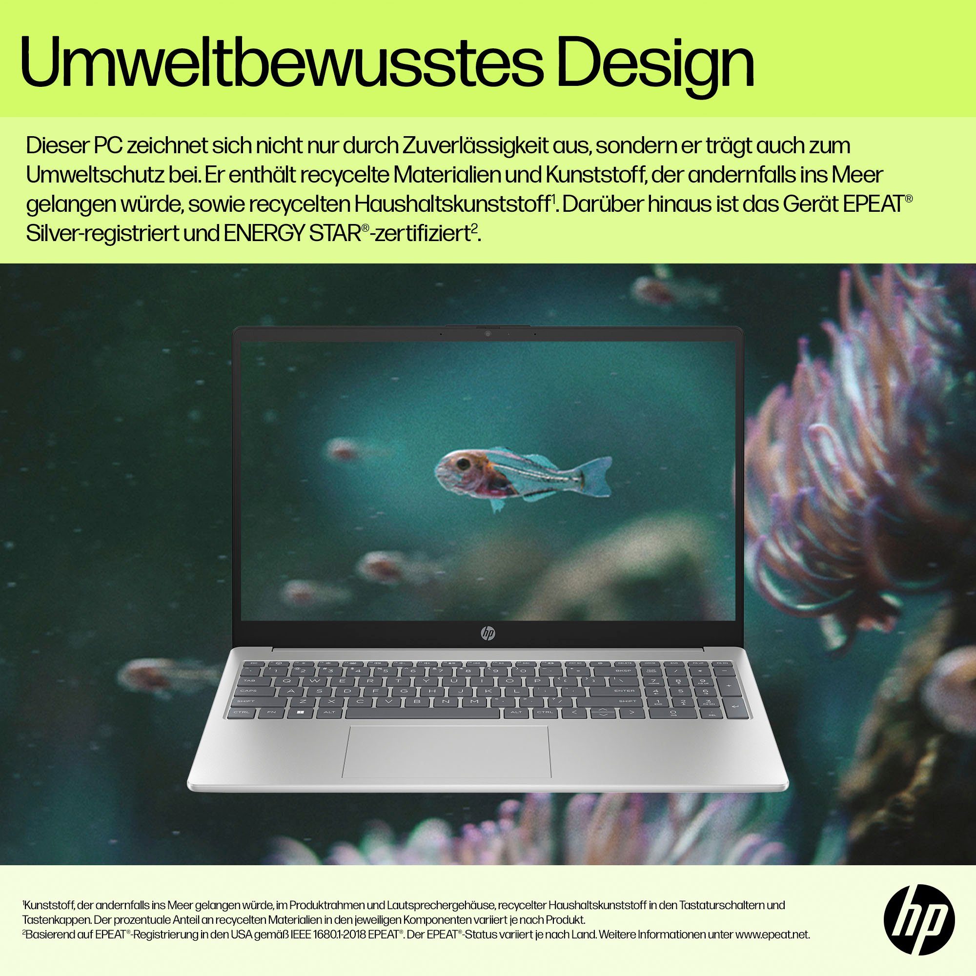 HP 15s-fq2235ng Notebook (39,6 cm/15,6 Zoll, Intel Core i3 1115G4, UHD Graphics, 512 GB SSD)
