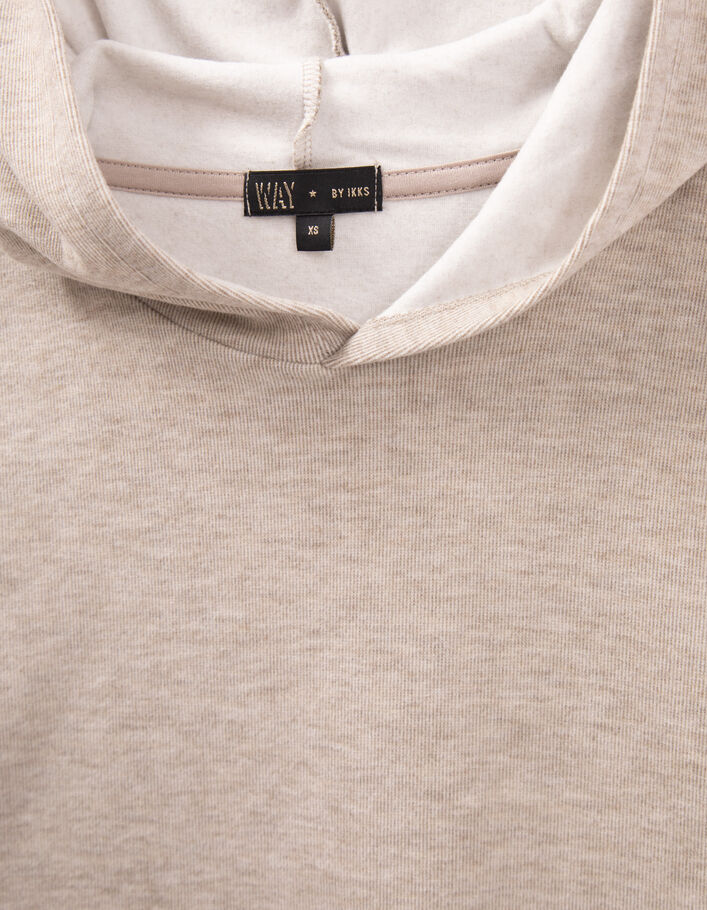 T-shirt beige à capuche maxi print dos fille