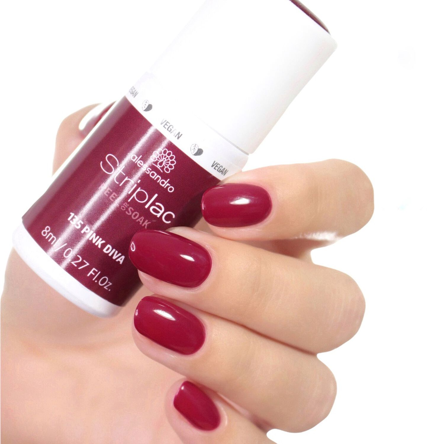 Alessandro Striplac Peel or Soak Vernis Semi-permanent - 135 Pink Diva