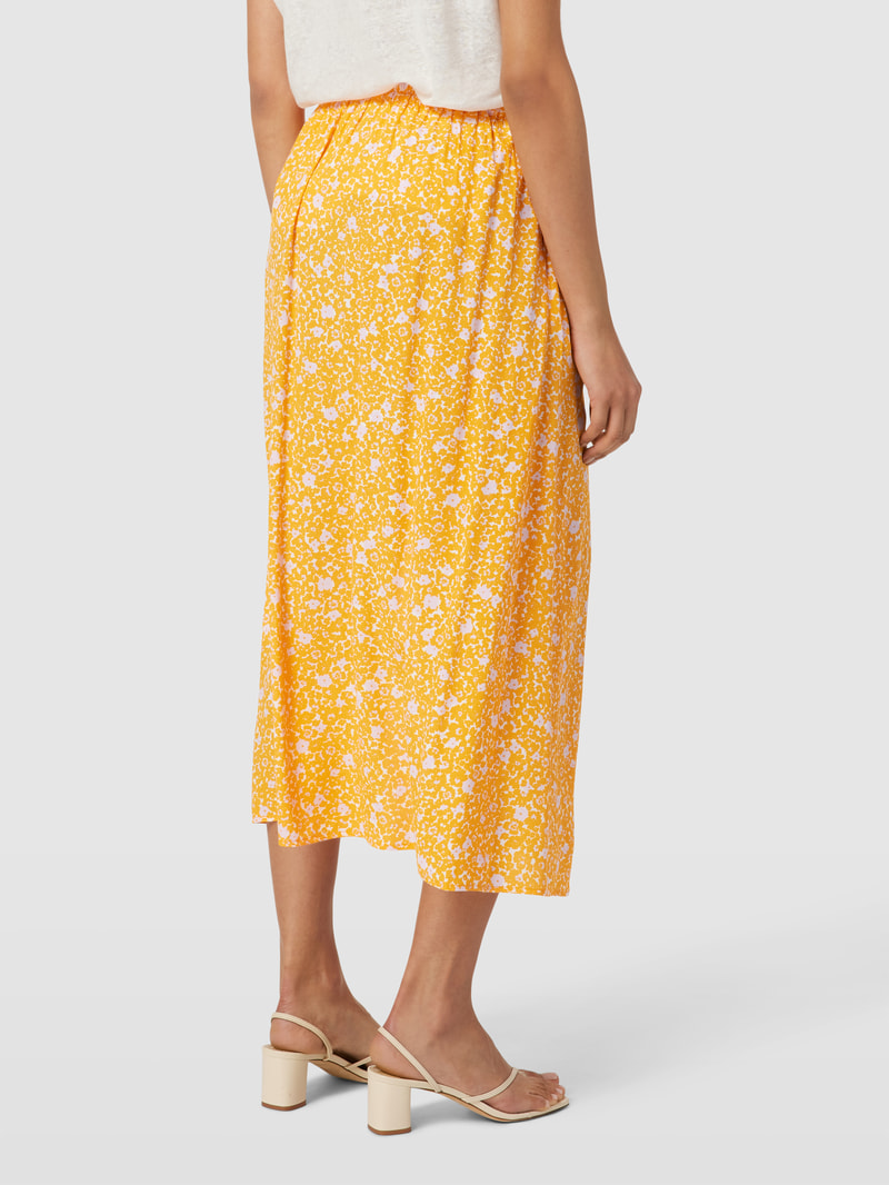 Midirock mit floralem Muster in apricot