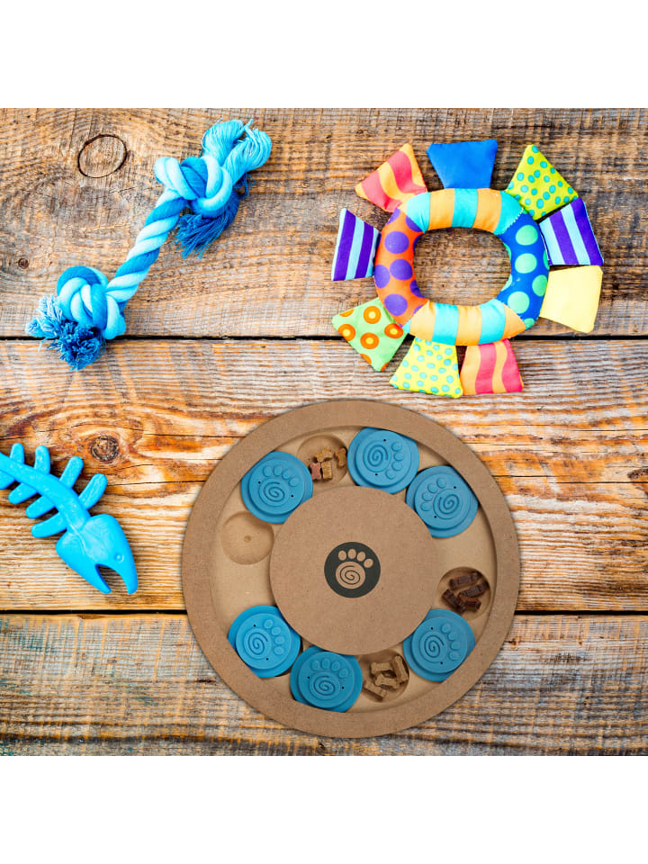 relaxdays Hunde-Intelligenzspielzeug in Natur/ Blau günstig kaufen onesize
