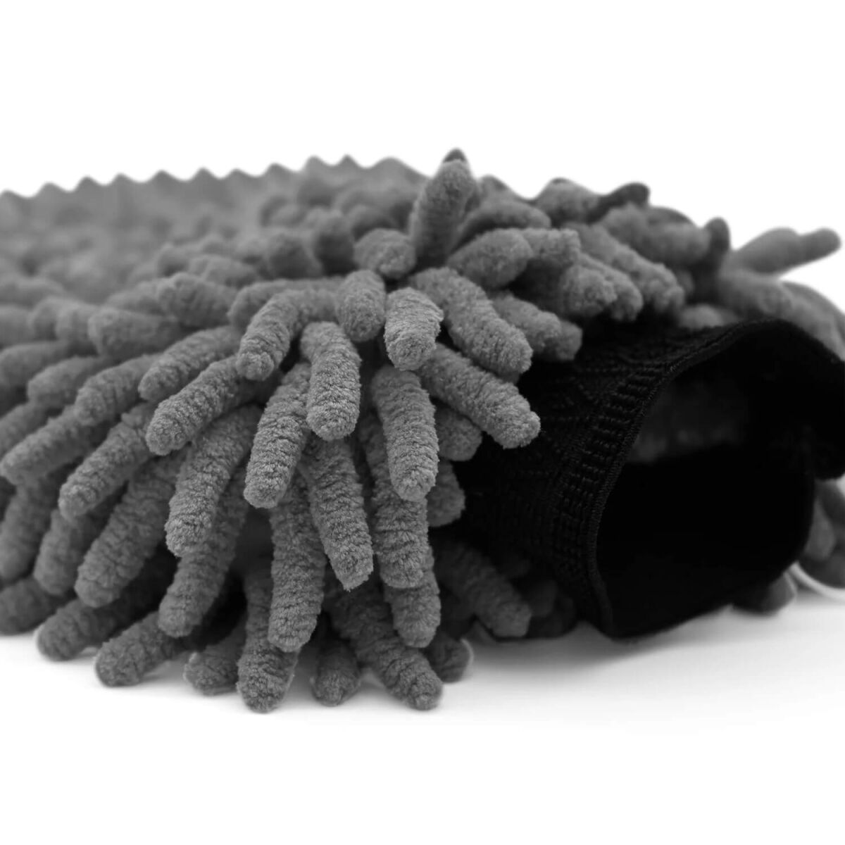 The Collection Chenille Mitt Waschhandschuh grau