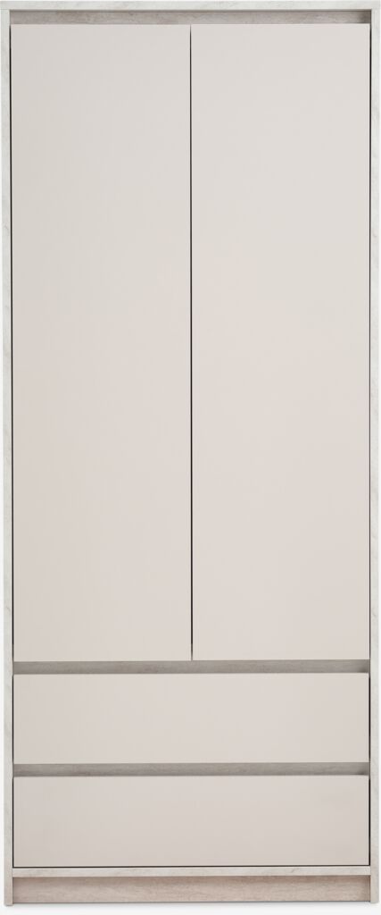 BILLUND Szafka BILLUND 80x193 2 drzwi 2 szuflady trawertyn/beż