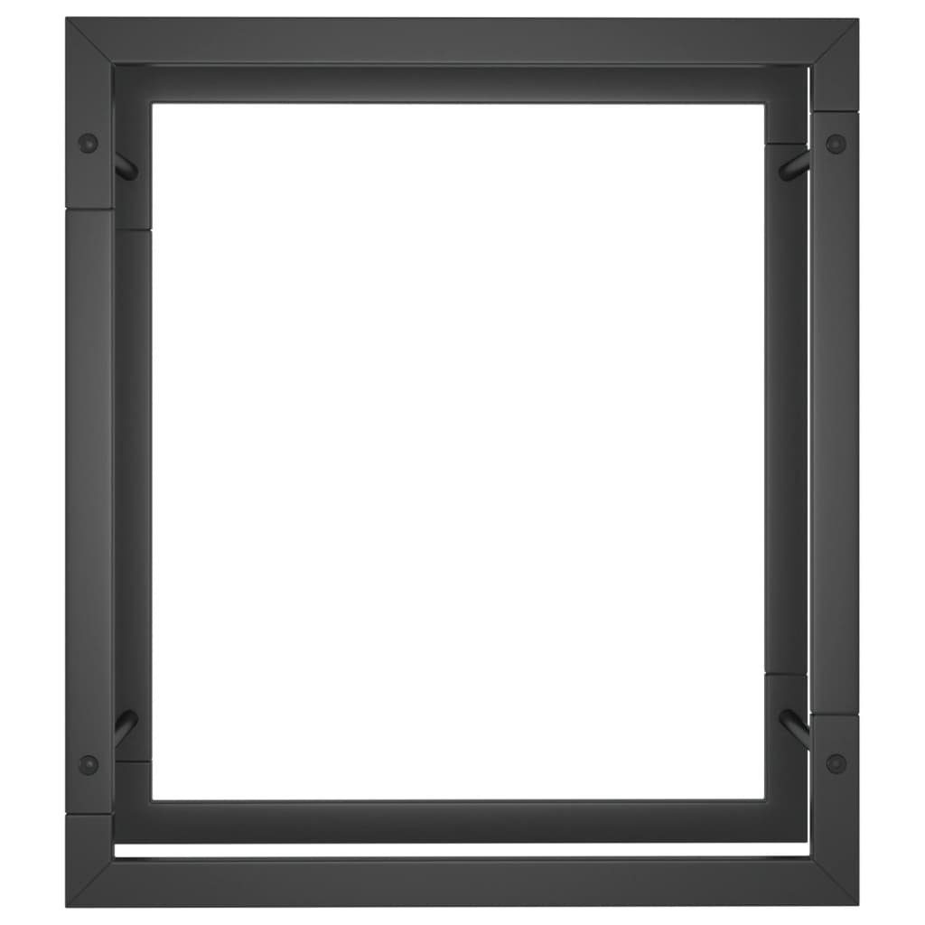 vidaXL Kaminholzregal Brennholzregal Mattschwarz 50x28x56 cm Stahl